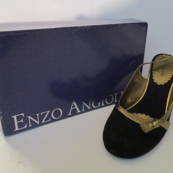 *Enzo Angiolini Black Suede Slingback Round Toe - Picture 3 of 10